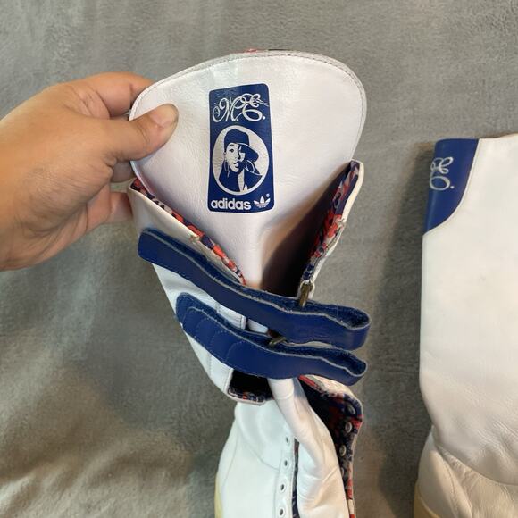 Y2K Adidas Missy Elliott Remix White/Blue Leather Boxing Boot size 10 RARE* - Picture 5 of 7